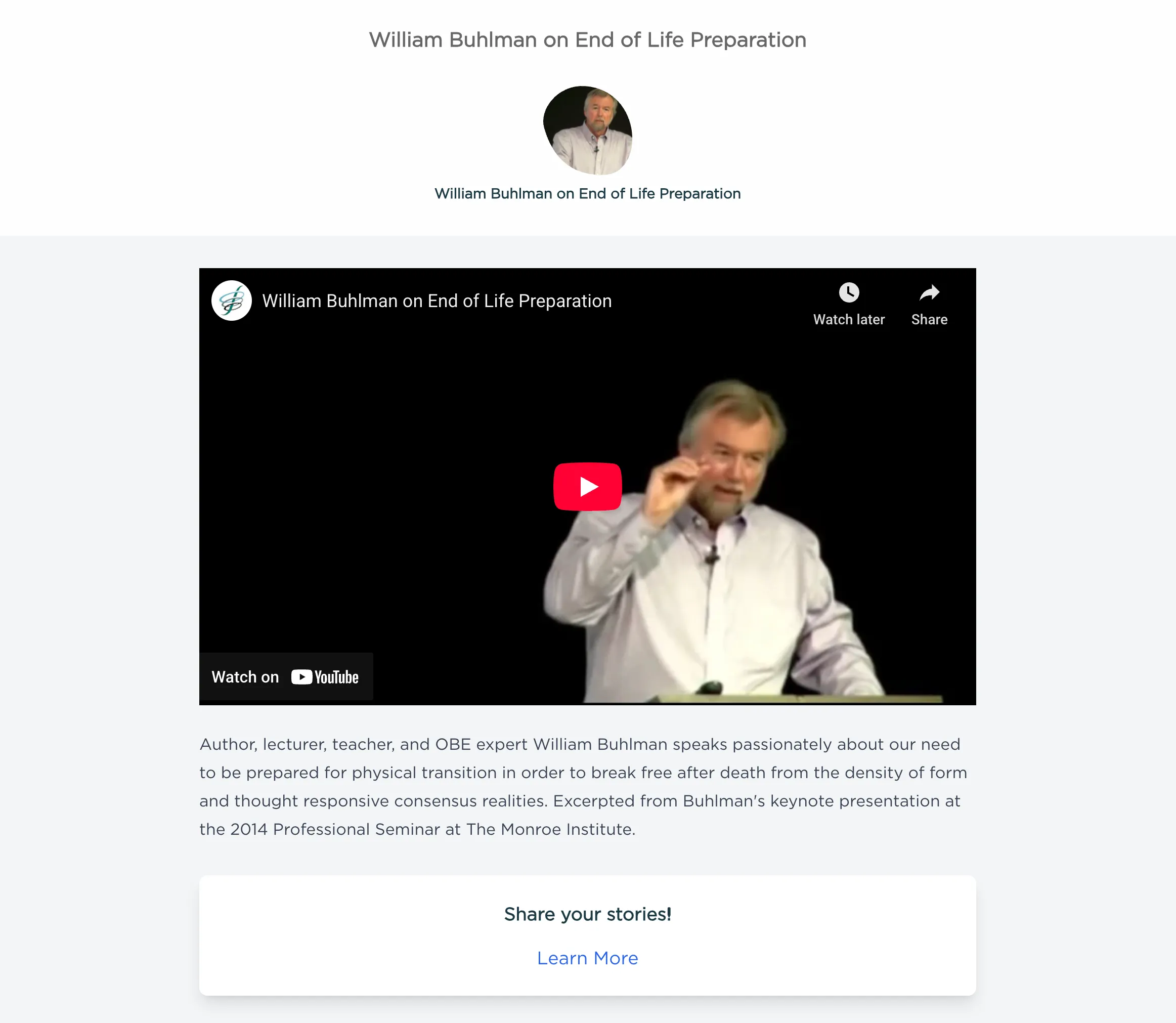 Article Testimonial Video