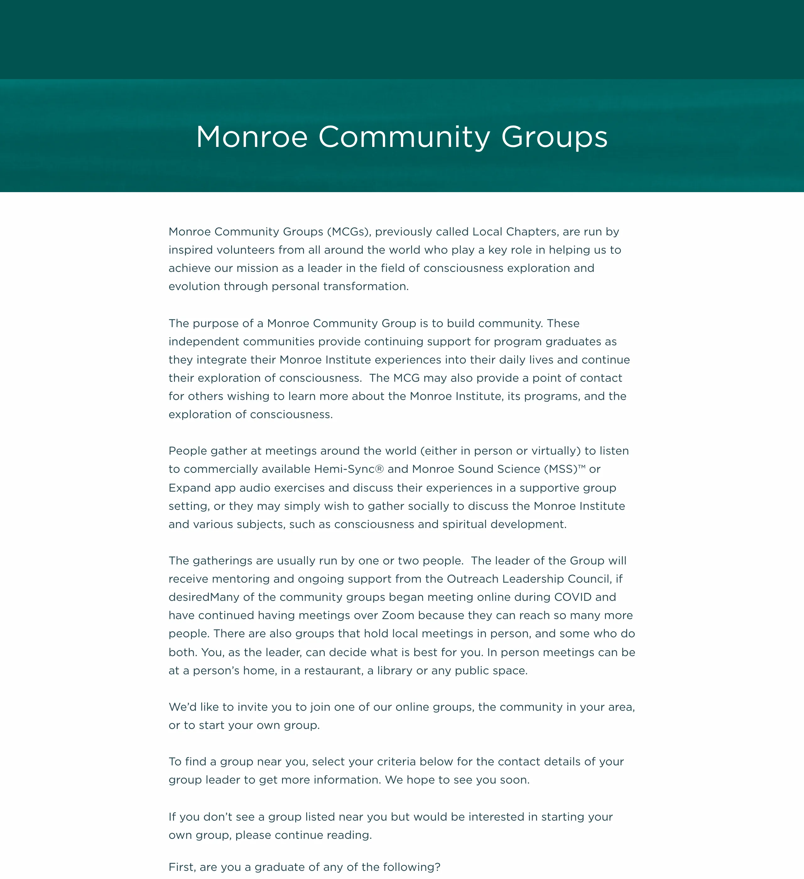 Community Group List