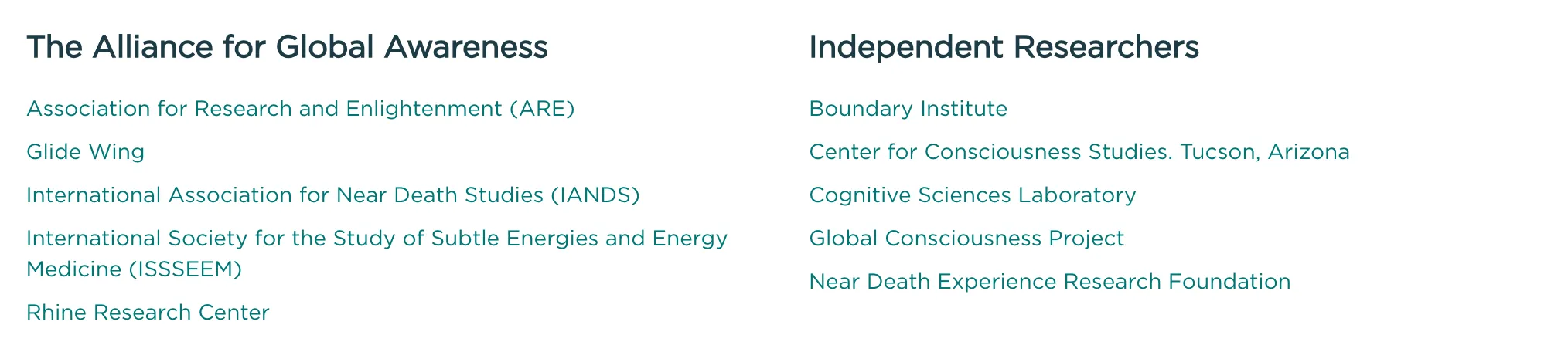 Links List - 2 Column